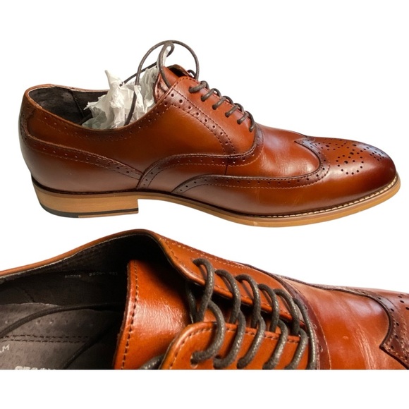 Stacey Adams Classic Brown Leather Oxford Brogues, 8.5 - Picture 5 of 13